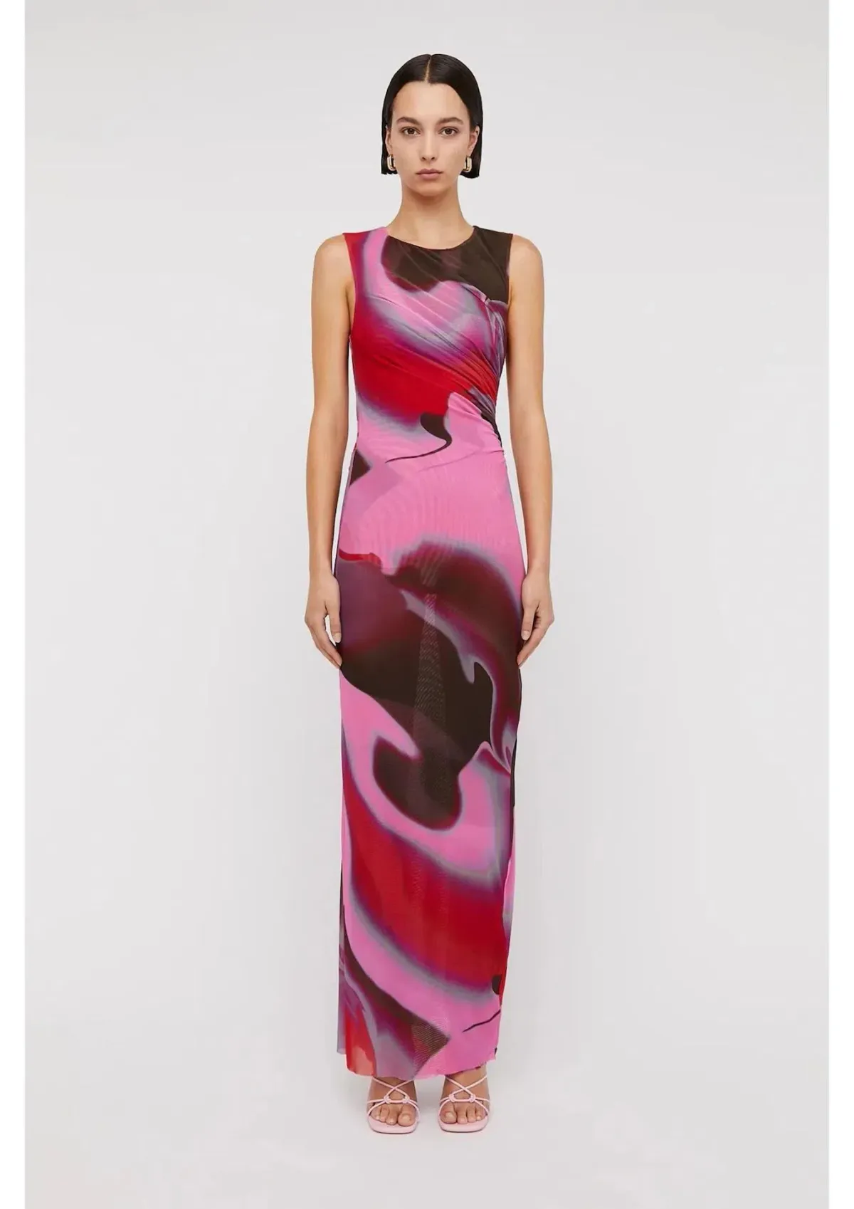 Scanlan Theodore Italian Watercolour Dress Raspberry Pink Size 10 for rent on The Volte - main image