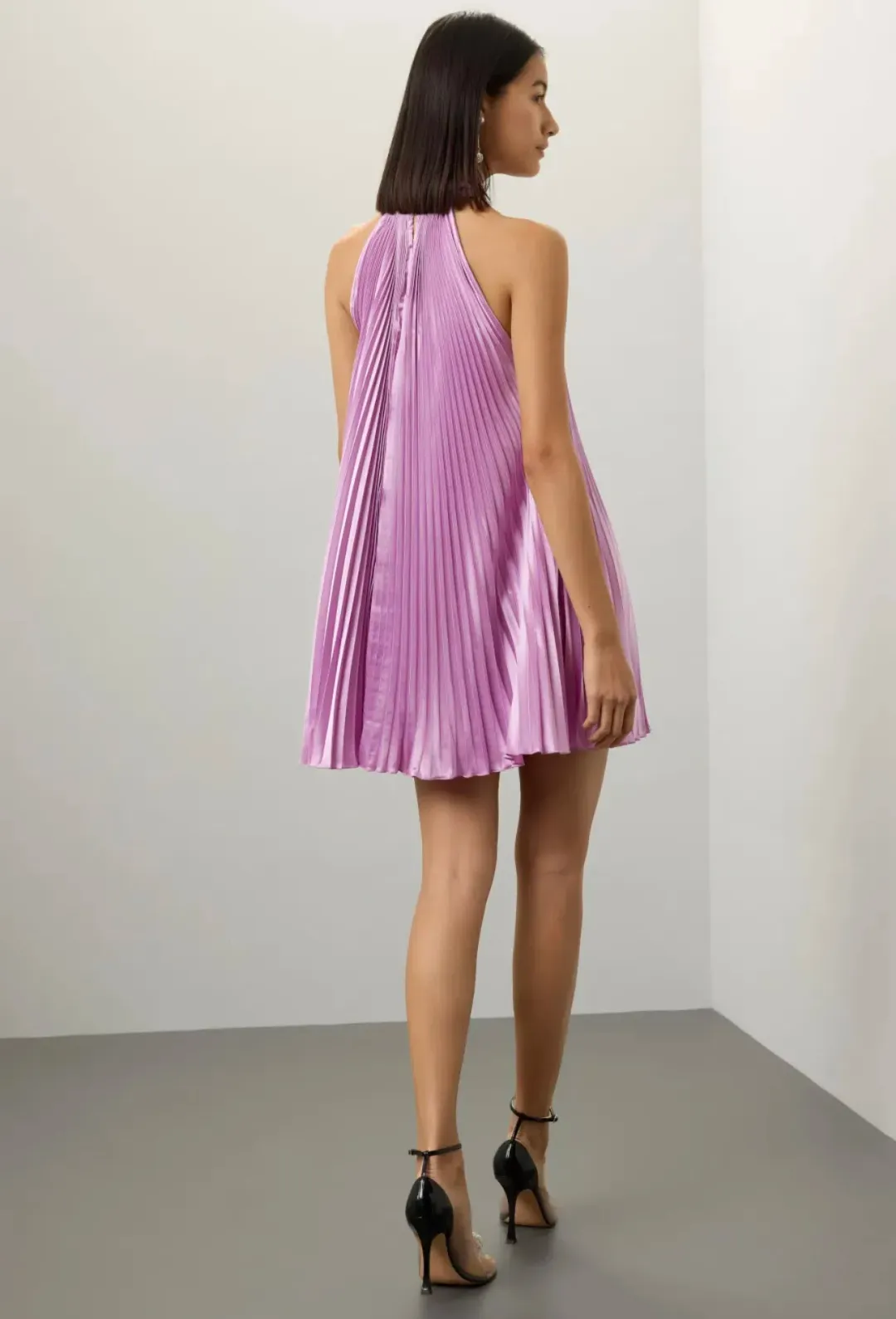 L’Idee Amour Pleated Mini Dress Purple Size 6 for rent on The Volte - main image