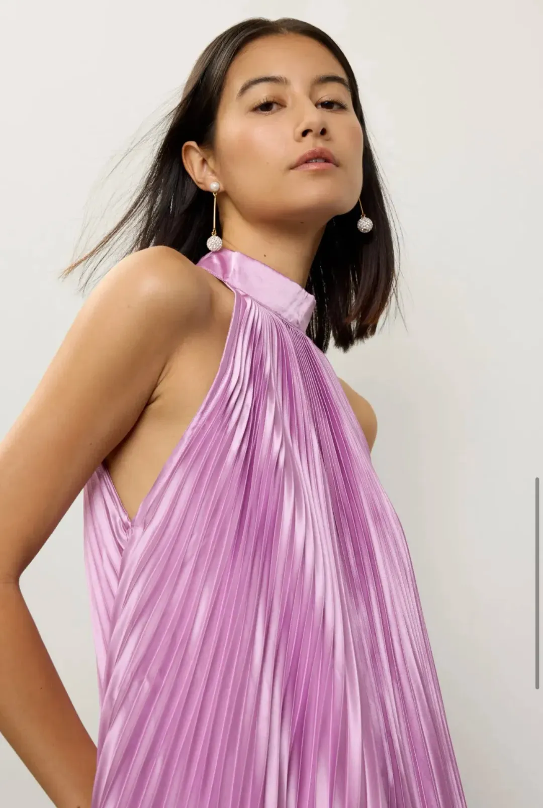 L’Idee Amour Pleated Mini Dress Purple Size 6 for rent on The Volte - main image