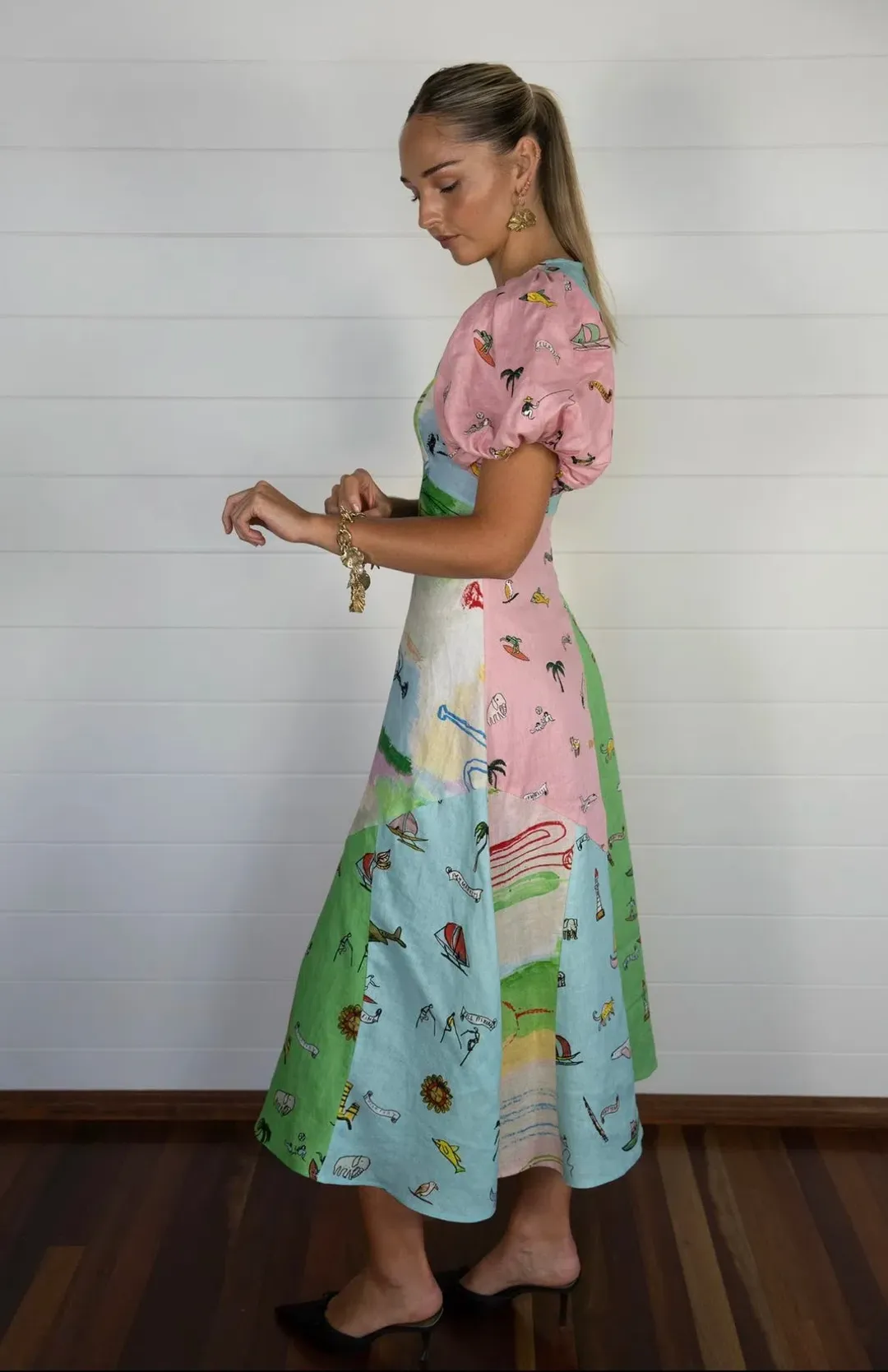 Alemais Jet Midi Dress Multi/Print Size 8 for rent on The Volte - main image