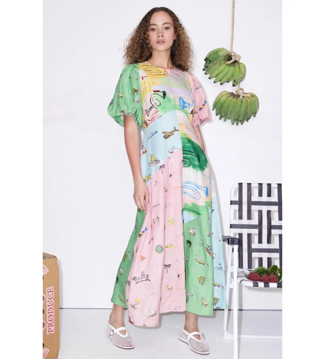 Alemais Jet Midi Dress Multi/Print Size 8 for rent on The Volte - main image