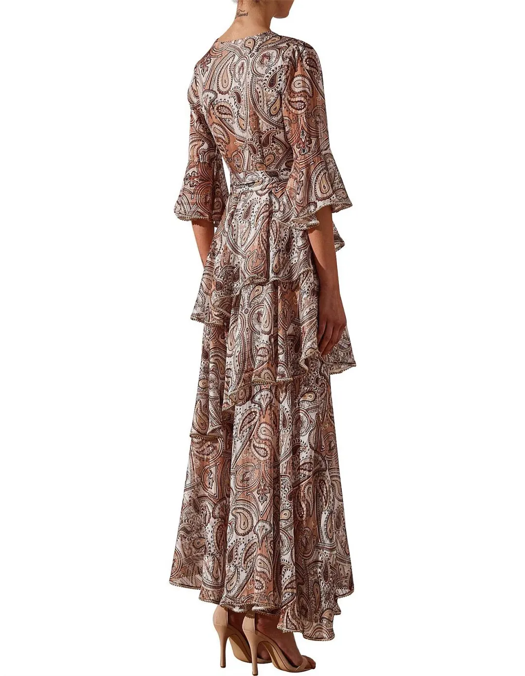 Shona Joy Pallenberg Tiered Maxi Dress Print Size 10 for rent on The Volte - main image