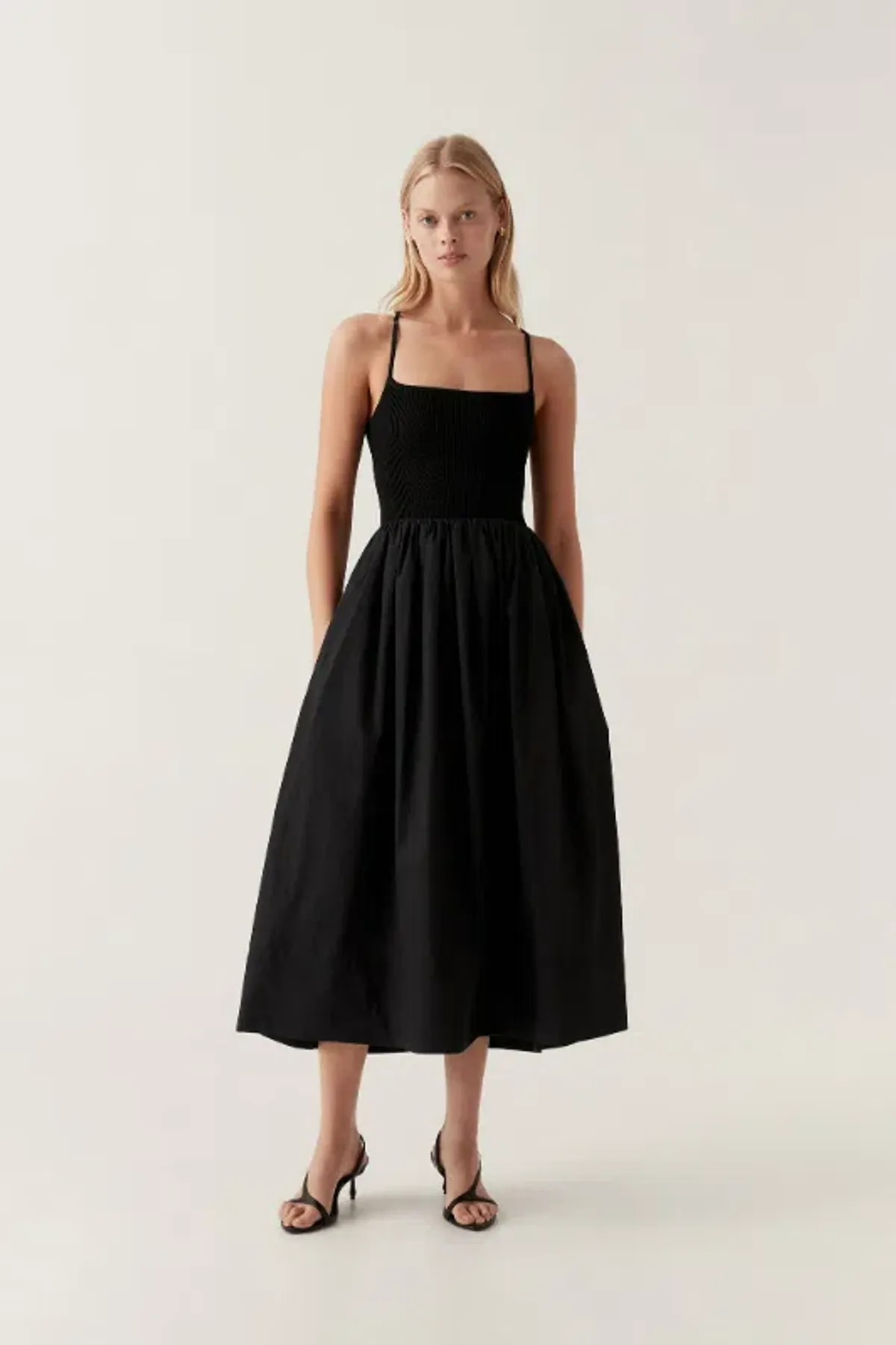 Aje Danica Tie Back Midi Dress Black Size AU 16 for rent on The Volte - main image