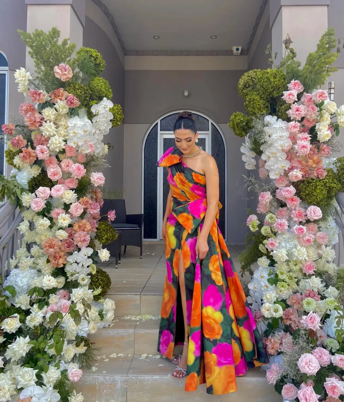 Rachel Gilbert Fauve Gown Floral Size 3 / AU 12 for rent on The Volte - main image