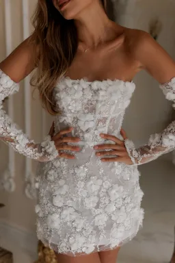 Rosie Estienne Isabelle Mini Dress White Size 8 for rent on The Volte - image 2