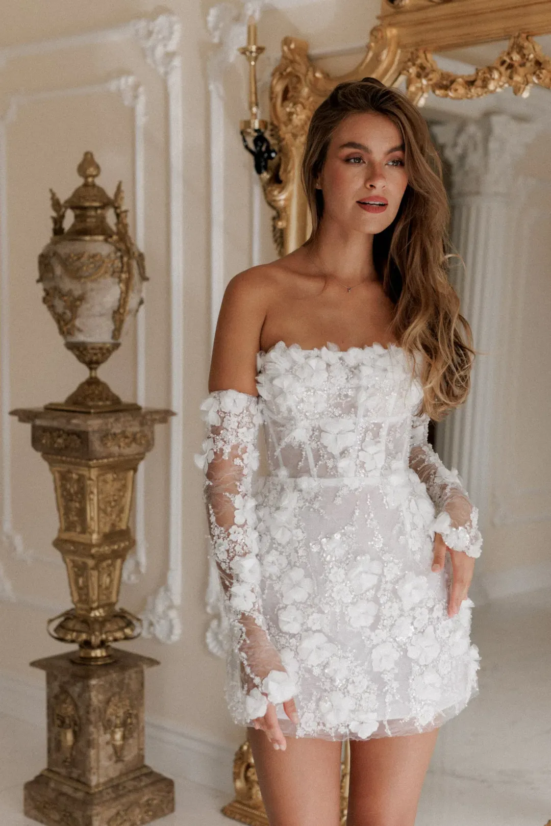 Rosie Estienne Isabelle Mini Dress White Size 8 for rent on The Volte - main image
