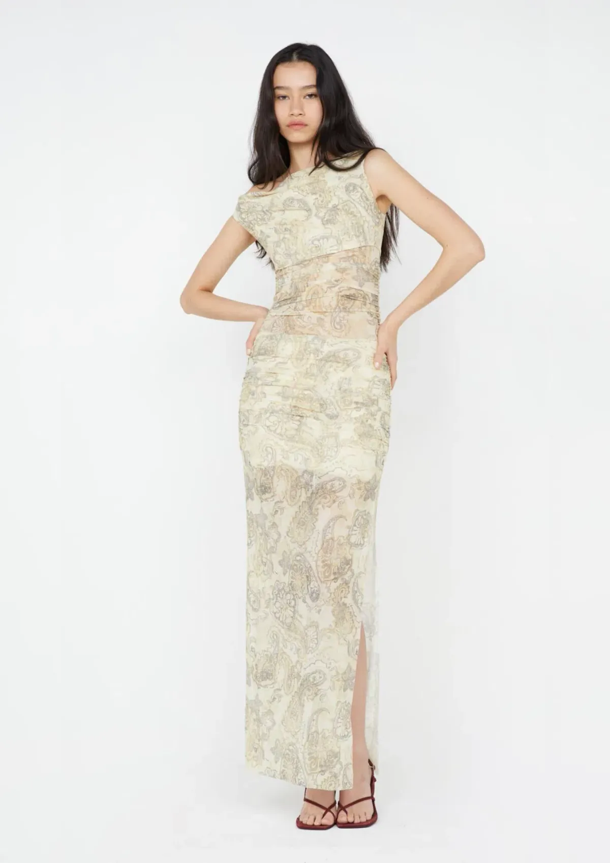 Bec & Bridge Shyla Off Shoulder Dress Faded Paisley Size AU 6 for rent on The Volte - main image