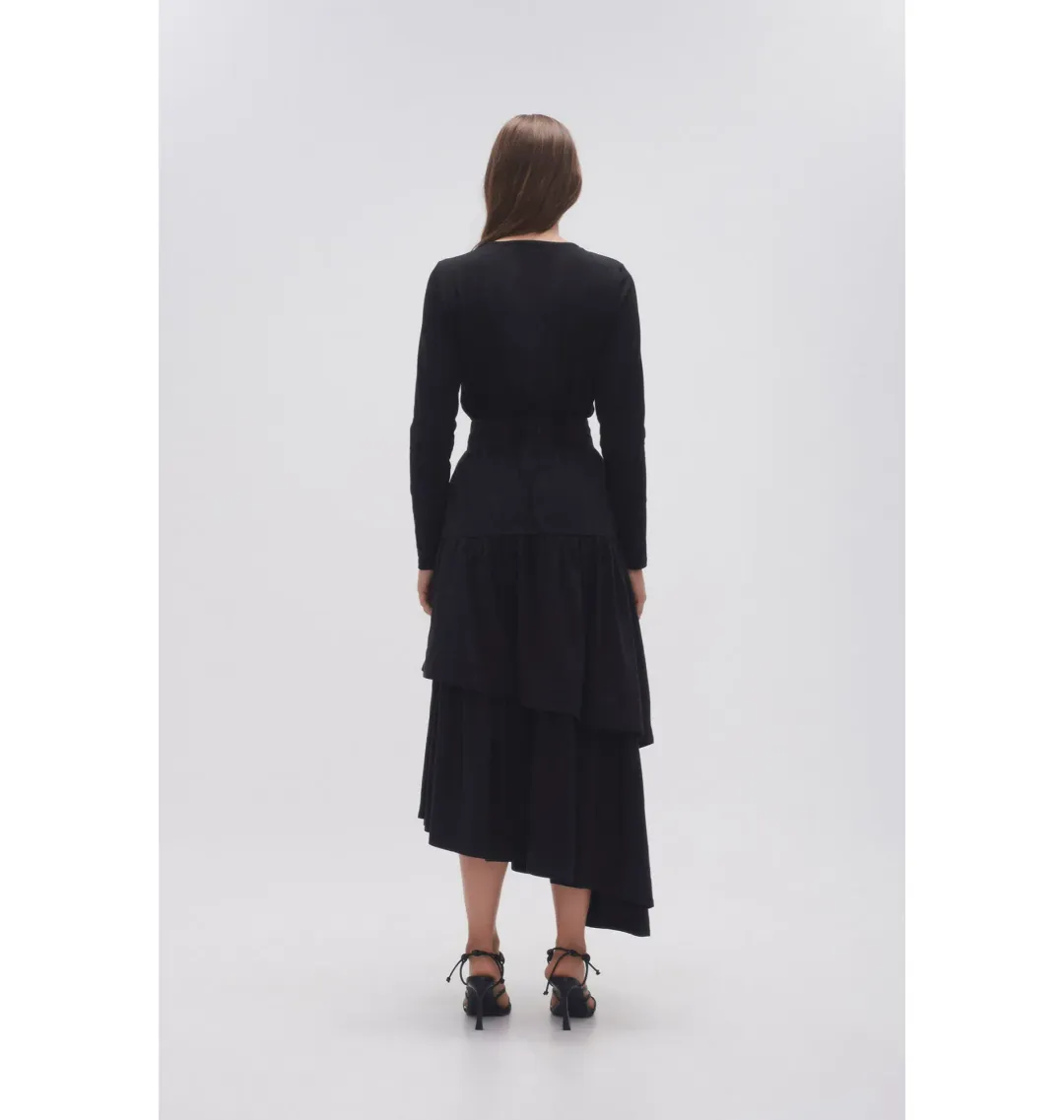 Aje Interlace Midi Skirt Black Size AU 8 for rent on The Volte - main image