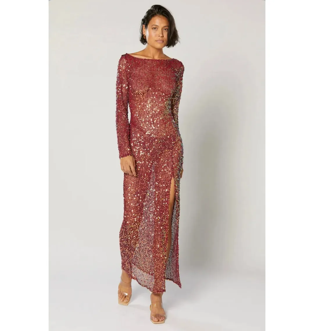 Winona Jiana Classic Dress Burgundy Size XS / AU 6 for rent on The Volte - main image