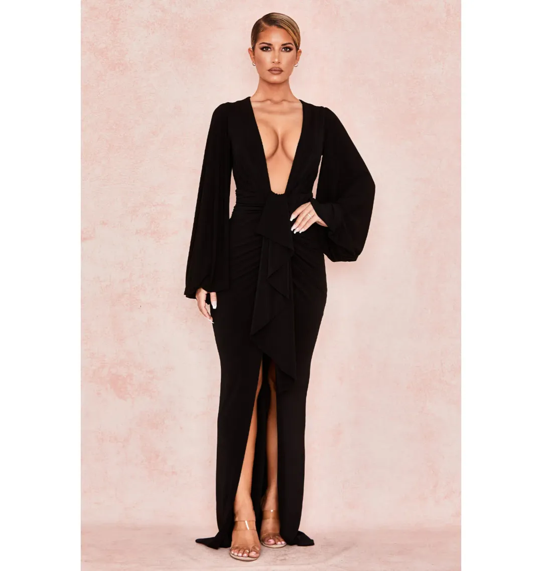 House of CB Alexandra Dress Black Size AU 8  for rent on The Volte - main image