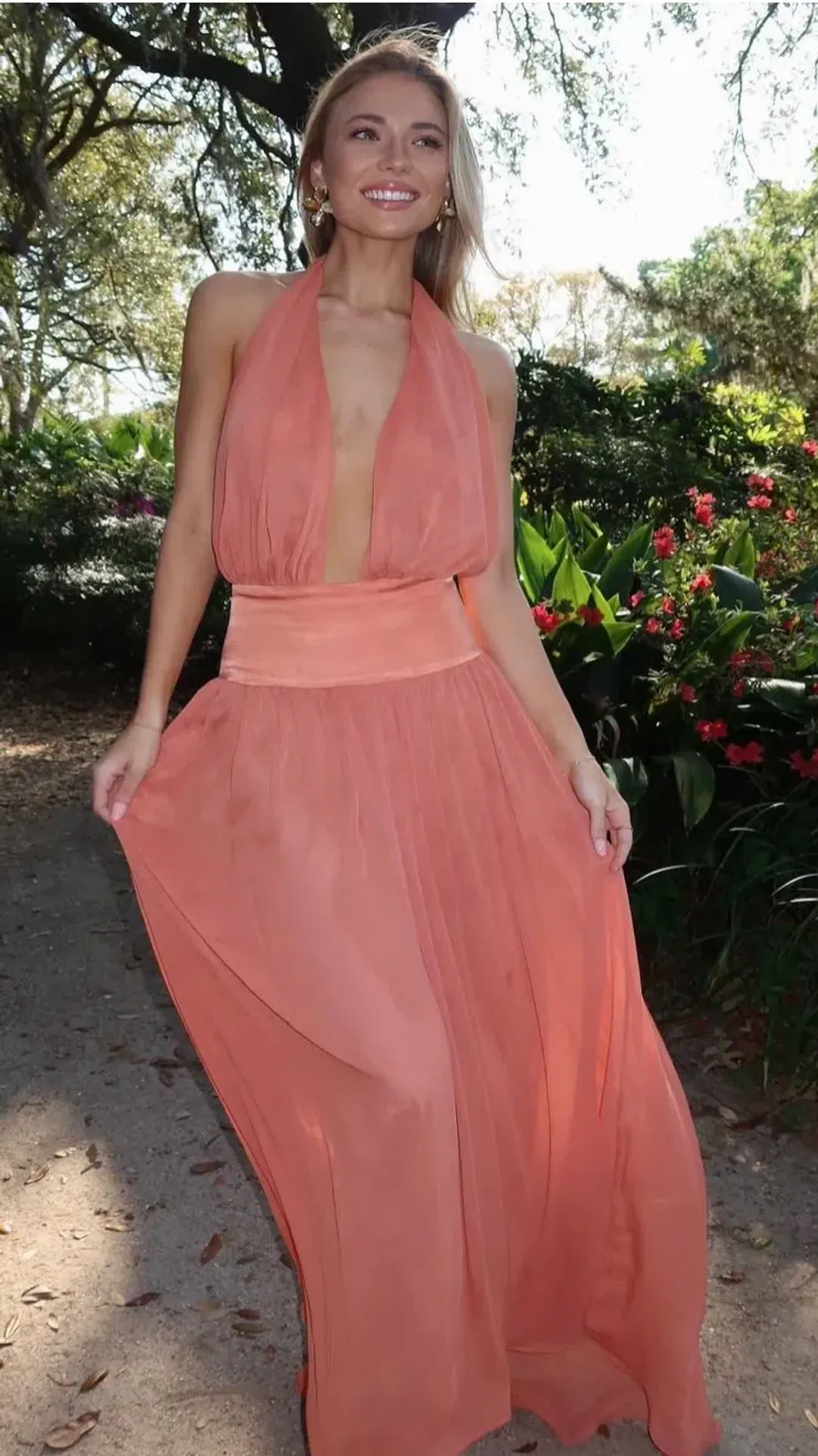 Arcina Ori Serena Dress Coral Size 10 for rent on The Volte - main image