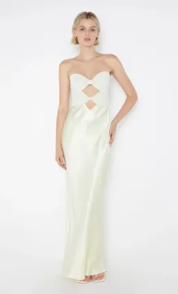 Bec & Bridge Halle Strapless Dress Ice Yellow Size AU 6 for rent on The Volte - image 4