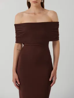 Effie Kats Viela Gown Cocoa Brown Size XS (6 AU) for rent on The Volte - image 4