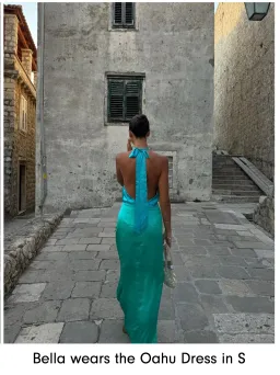 The Wolf Gang Oahu Slip Maxi Dress in Aquamarine Blue | Size S Small AU 8  for rent on The Volte - image 8