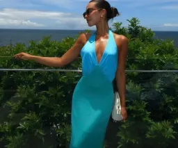 The Wolf Gang Oahu Slip Maxi Dress in Aquamarine Blue | Size S Small AU 8  for rent on The Volte - image 3