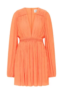 AJE  Genevieve Pleated Mini Dress Apricot Size 12 for rent on The Volte - image 3