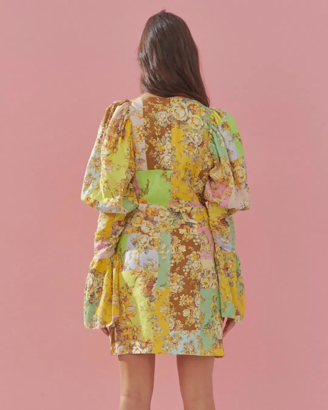 Alemais Matilde Puff Sleeve Mini Dress Multi Size 10  for rent on The Volte - main image