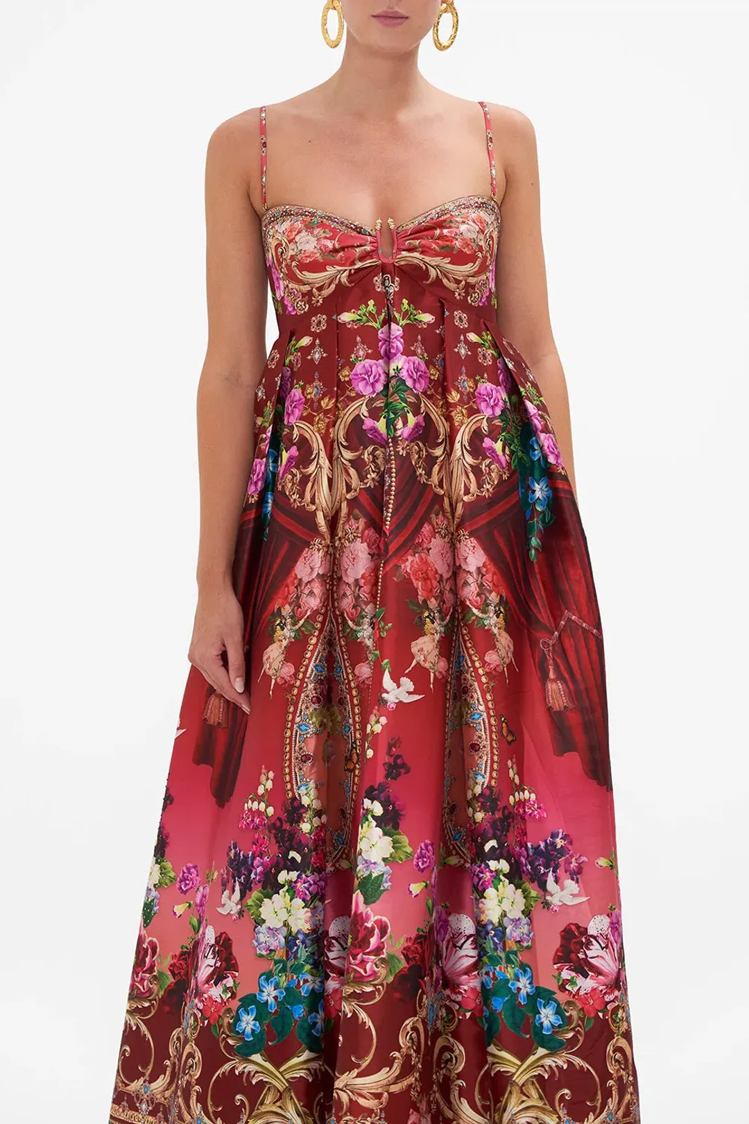 Camilla Strapless Maxi Dress Rites of Roses Size 10 for rent on The Volte - main image
