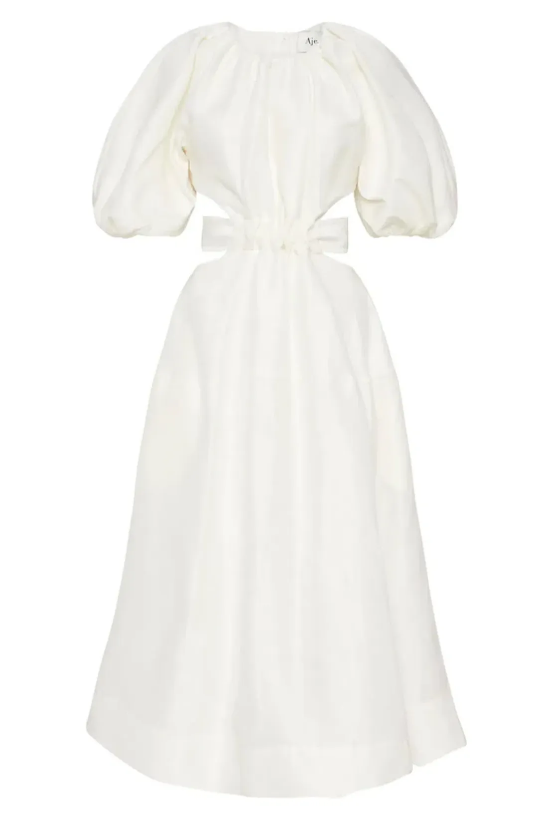 Aje Mimosa Cutout Midi Dress Ivory Size AU 4 for rent on The Volte - main image