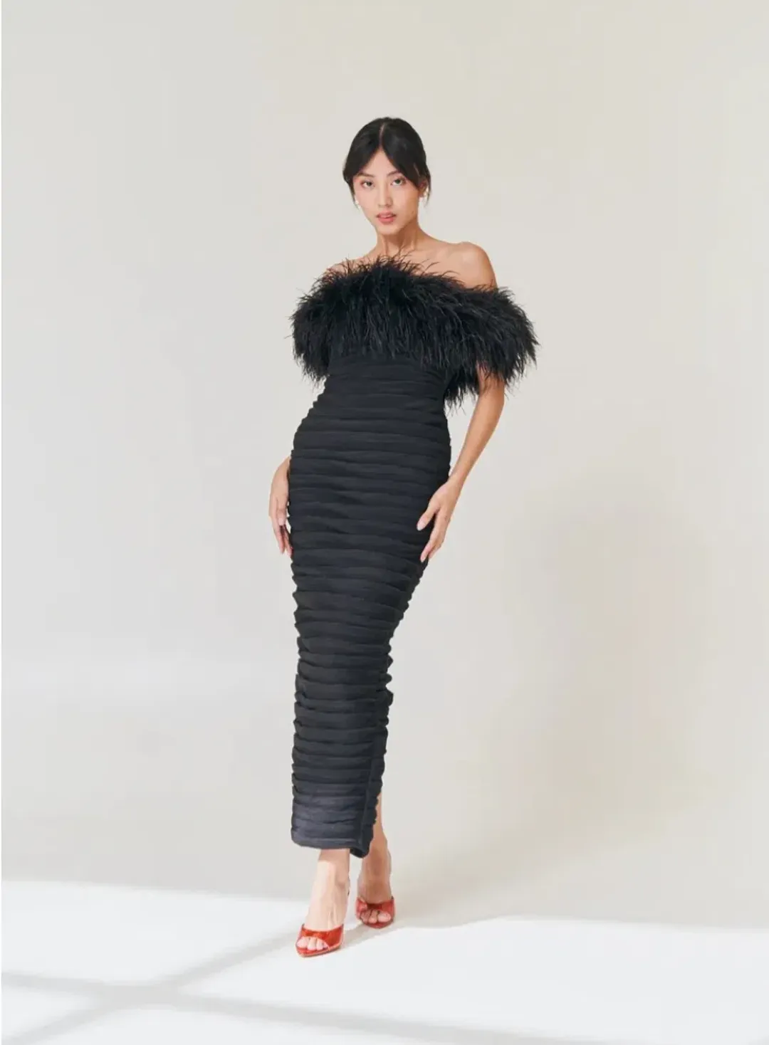 Rachel Gilbert Zion Midi Dress Black Size 2 / AU 10 for rent on The Volte - main image