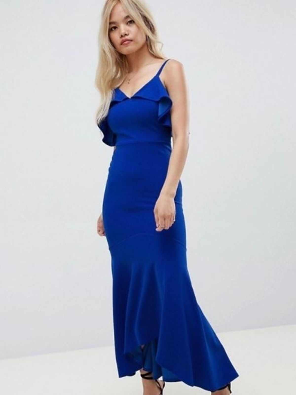 Fishtail dress blue size 8 for rent on The Volte - main image