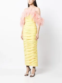 Rachel Gilbert Zion Midi Dress Lemon Yellow Size 3 / AU 12 for rent on The Volte - image 1