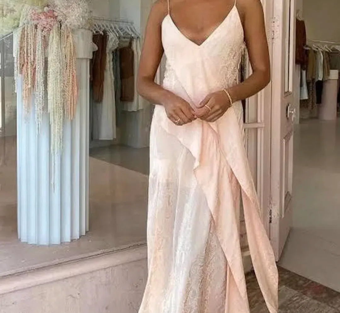 Acler Godwick Slip Dress Peach Orange Size 8 for rent on The Volte - main image