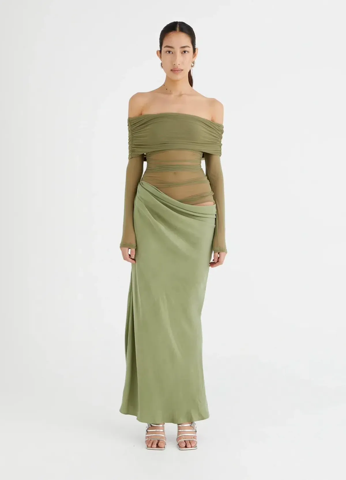 Benni Yasmin Maxi Dress Pistachio Size 8 for rent on The Volte - main image