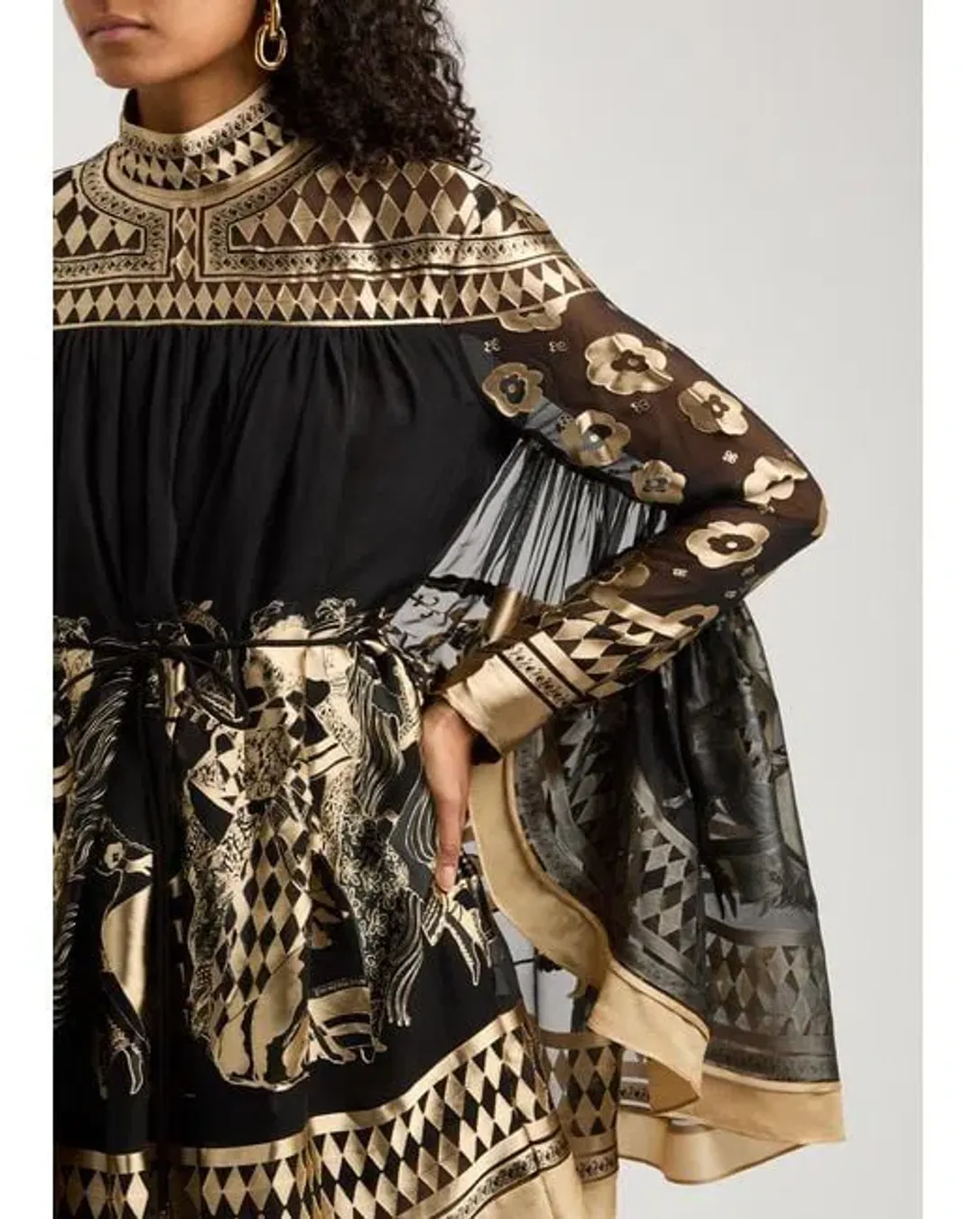 Zimmermann The Illustration Otto Mini Dress in Black/Tea Size OP/Au 6  for rent on The Volte - main image