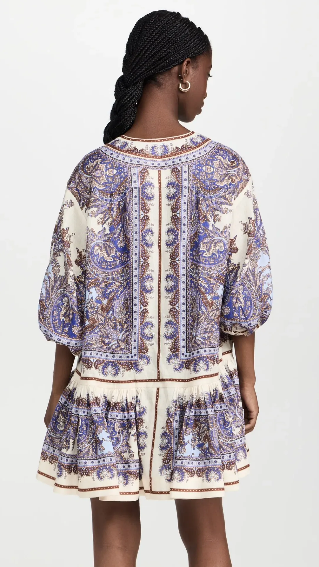 Zimmermann Ottie Eyelet Mini Dress Purple Paisley Size 0P / AU 6 for rent on The Volte - main image