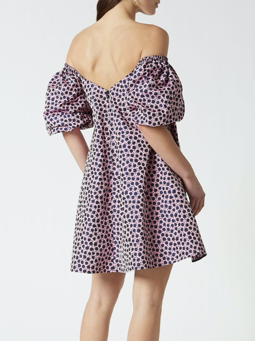 Scanlan Theodore Floral Trapeze Mini Dress Pink Size 6 for rent on The Volte - main image