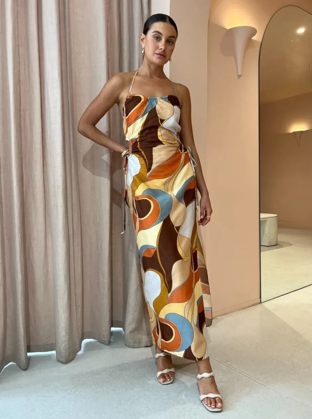 Sir The Label Vista Halter Midi Dress Multi Size 1 /Au 8 for rent on The Volte - main image