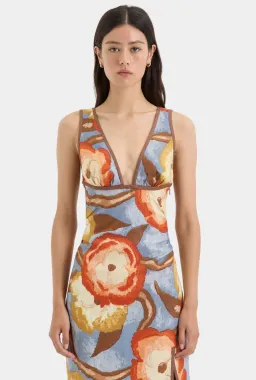 Sir The Label Avery V Neck Midi Dress Camellia Floral Print Size 1 / AU 8 for rent on The Volte - image 2
