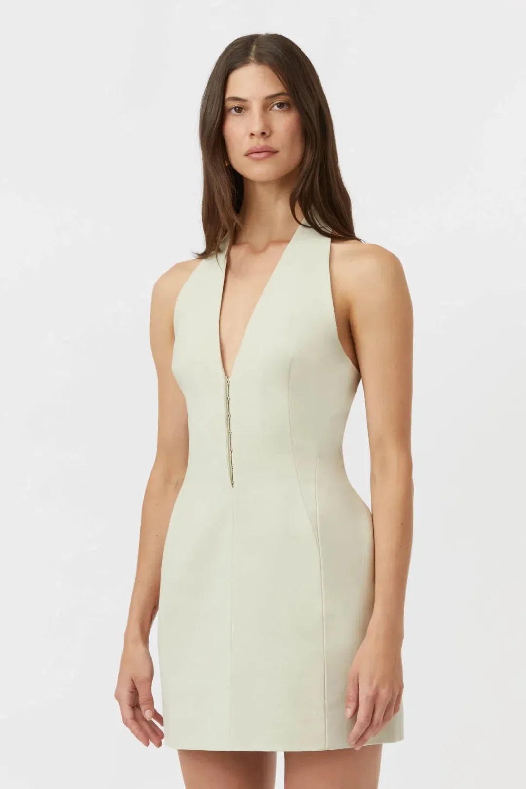 Camilla and Marc Petra Halter Neck Mini Dress in Pistachio Size 8 for rent on The Volte - main image