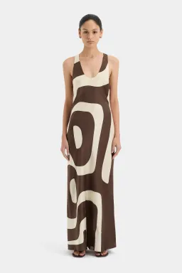 Sir the Label Freddie Scoop Neck Maxi Dress Poster Print Size 8 for rent on The Volte - image 1