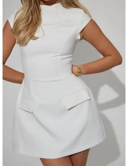 Odd Muse The Ultimate Muse Cap Sleeve Mini Dress White Size M / AU 10 for rent on The Volte - image 4