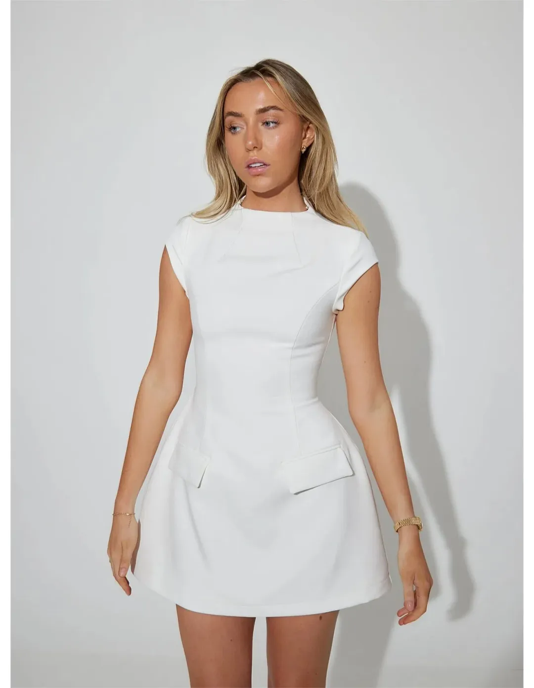 Odd Muse The Ultimate Muse Cap Sleeve Mini Dress White Size M / AU 10 for rent on The Volte - main image