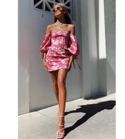 Sheike Ditsy Floral Mini Dress Pink Size 12  for rent on The Volte - image 1