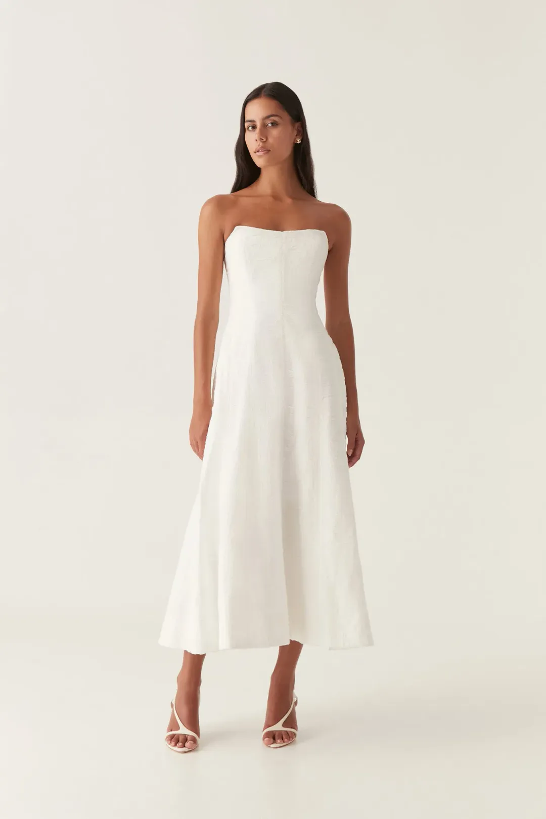 Aje Vibration Midi Dress Ivory Size 10 AU for rent on The Volte - main image