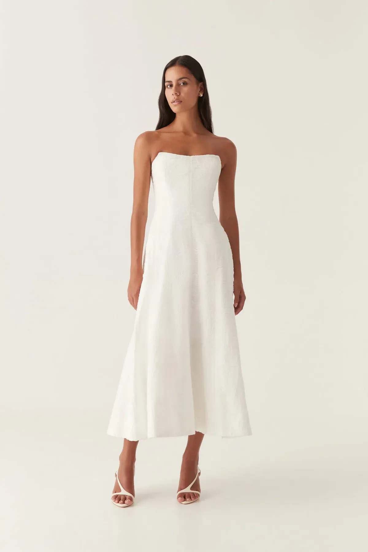 Aje Vibration Midi Dress Ivory Size 10 AU for rent on The Volte - main image