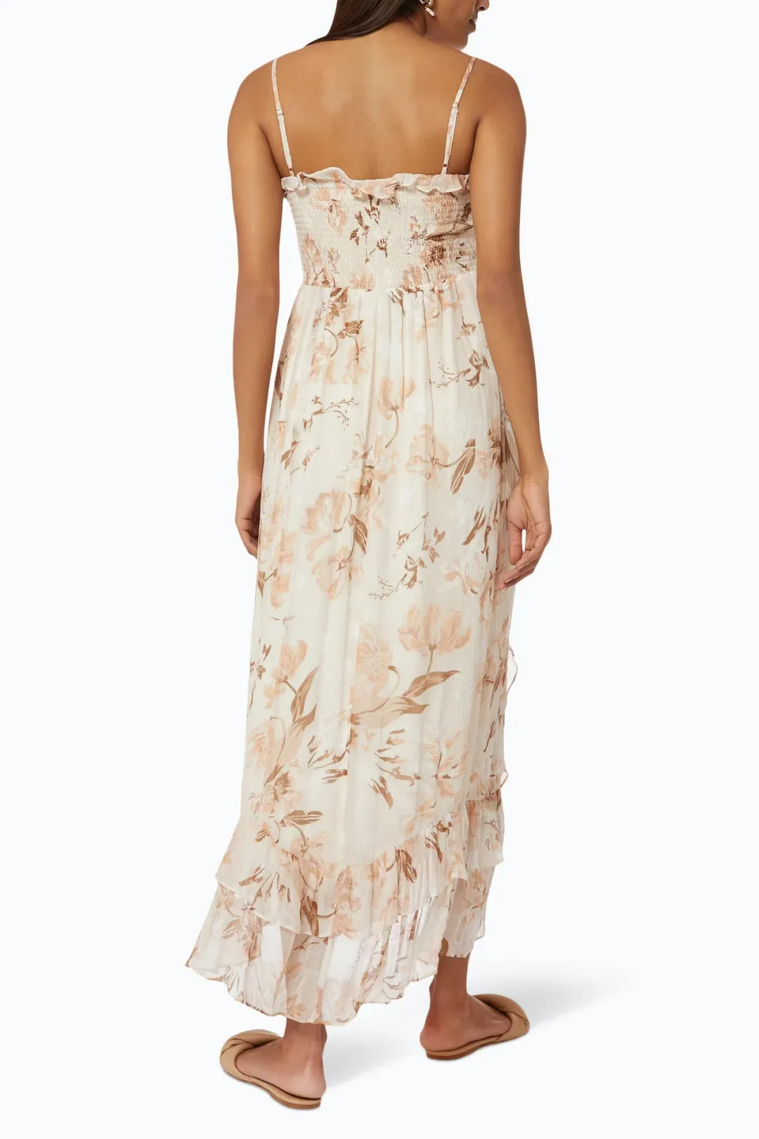 Shona Joy Nina Shirred Midi Dress in Floral Print Size 12 for rent on The Volte - main image
