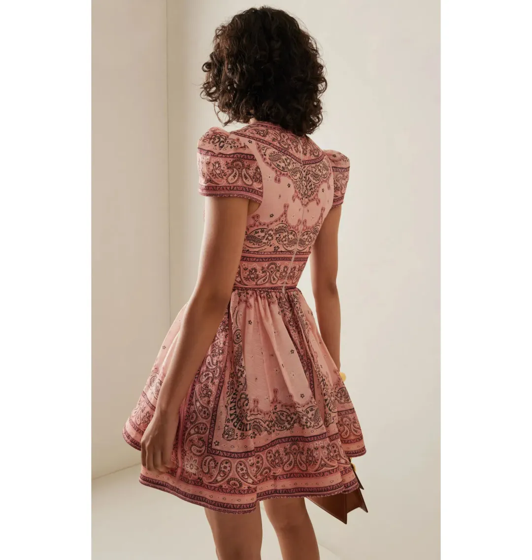 Zimmermann Matchmaker Mini Dress Pink Print Size 0 / AU 8  for rent on The Volte - main image