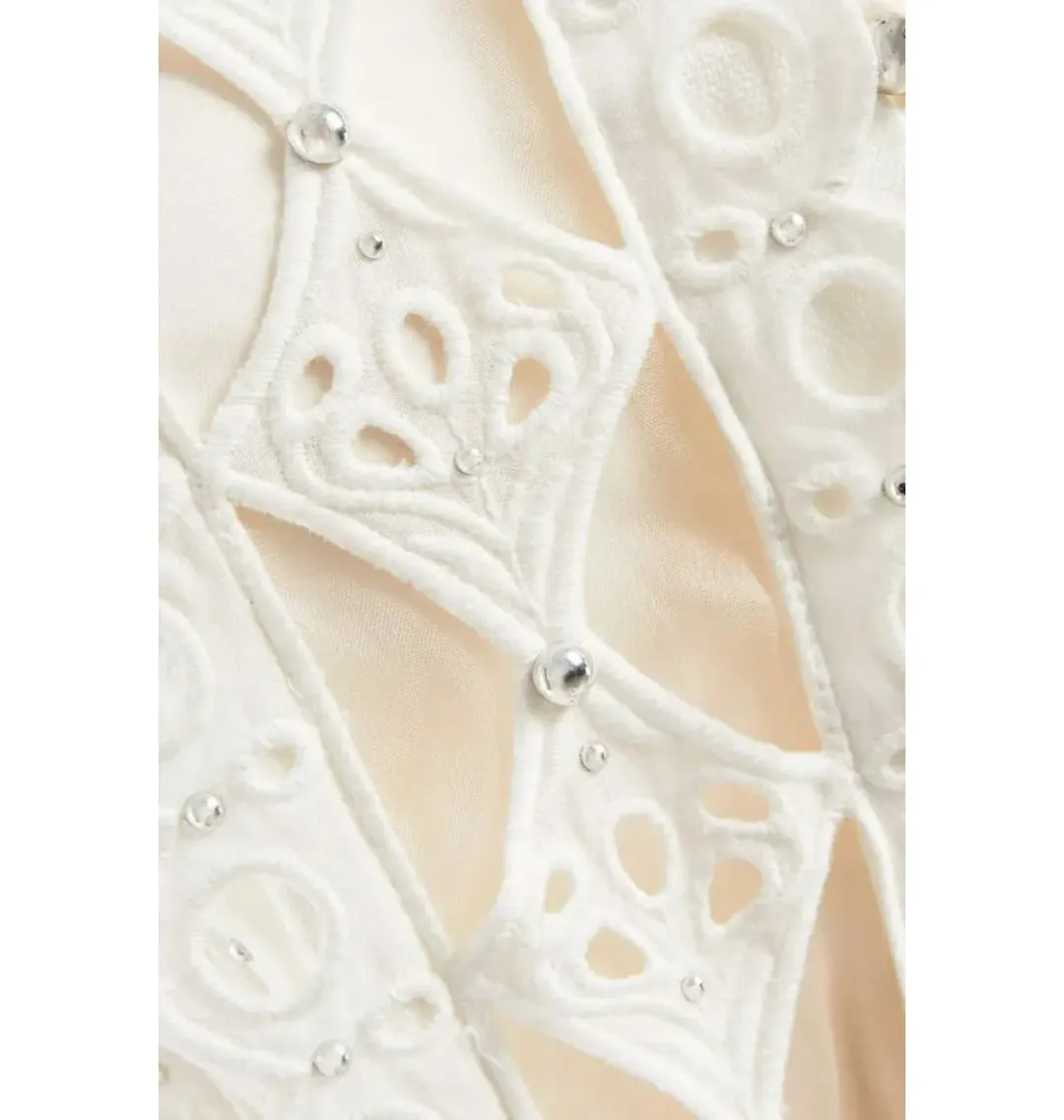 Zimmermann Moncur Studded Jumpsuit Ivory Size 0 / AU 8  for rent on The Volte - main image