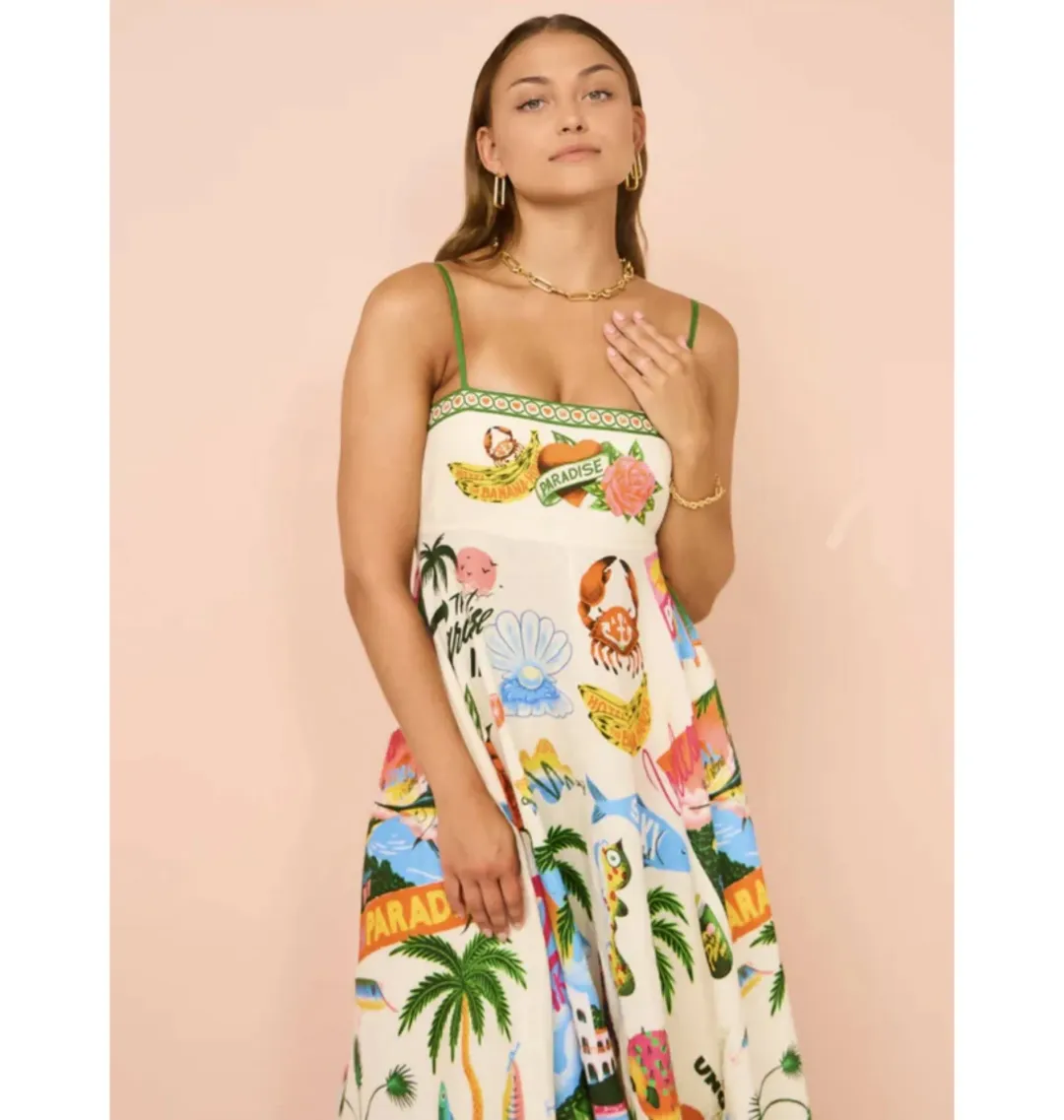 Alemais Paradiso Sundress in Print Size AU 8 for rent on The Volte - main image