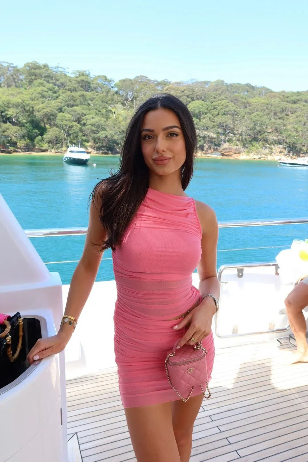 Bec & Bridge Iona Mini Dress Grapefruit Pink Size Au 6 for rent on The Volte - main image