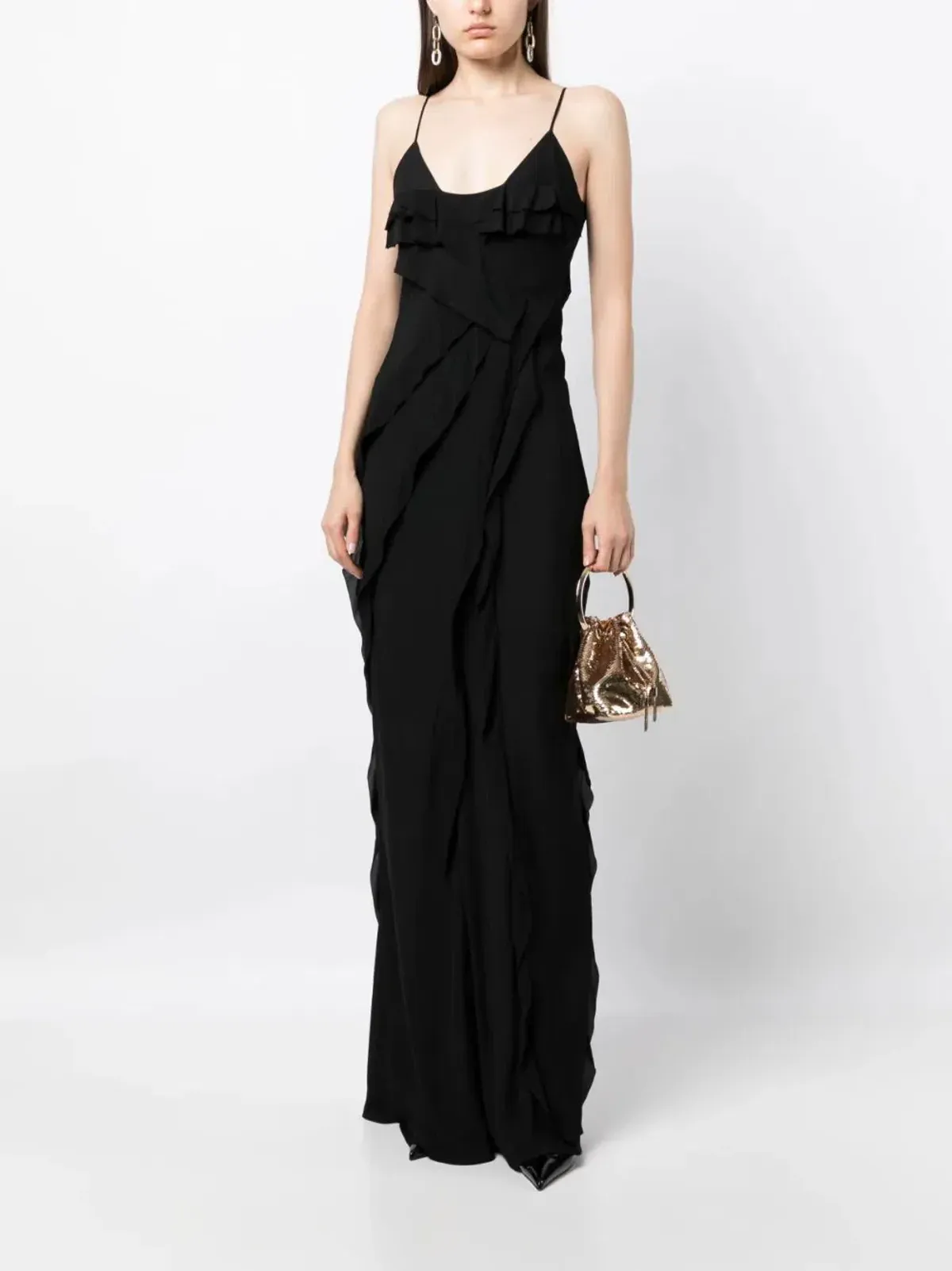 Rachel Gilbert Delfy Maxi Dress in Black Size 3 (AU 12) for rent on The Volte - main image