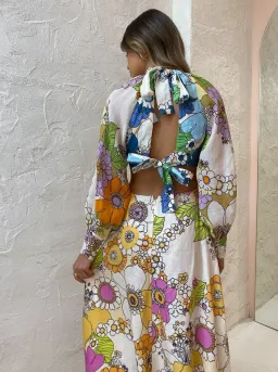 Alemais Farrah Cut Out Midi Dress Floral Size 8 for rent on The Volte - image 7