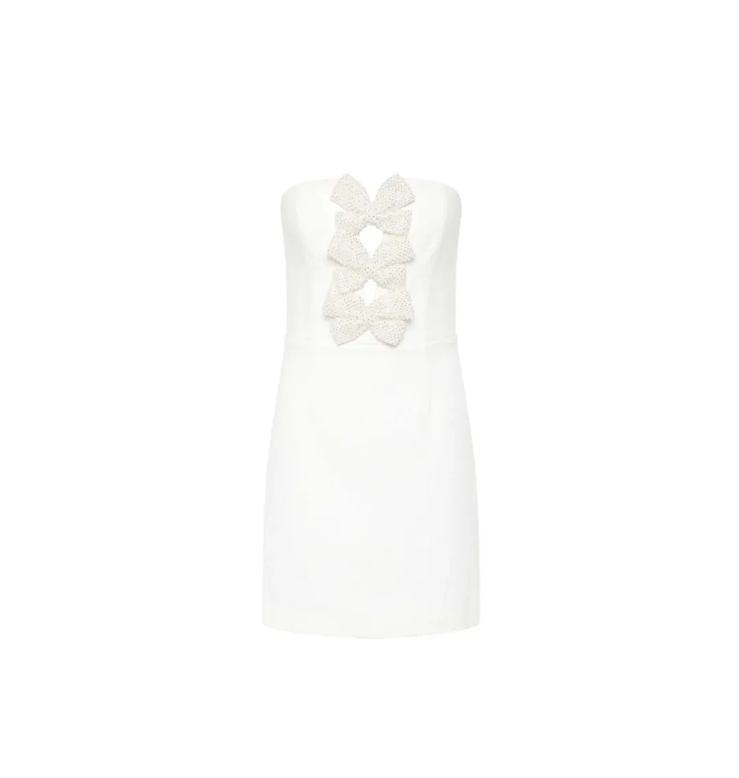 Rebecca Vallance Alicia Strapless Mini Dress White Size AU 8 for rent on The Volte - main image