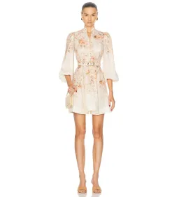 Zimmermann The Illustration Buttoned Mini in Cream Rococo Floral Size 2/Au 12  for rent on The Volte - image 1