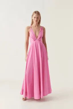 Aje Vellum Maxi Dress Cerise Pink Size 12 for rent on The Volte - image 1